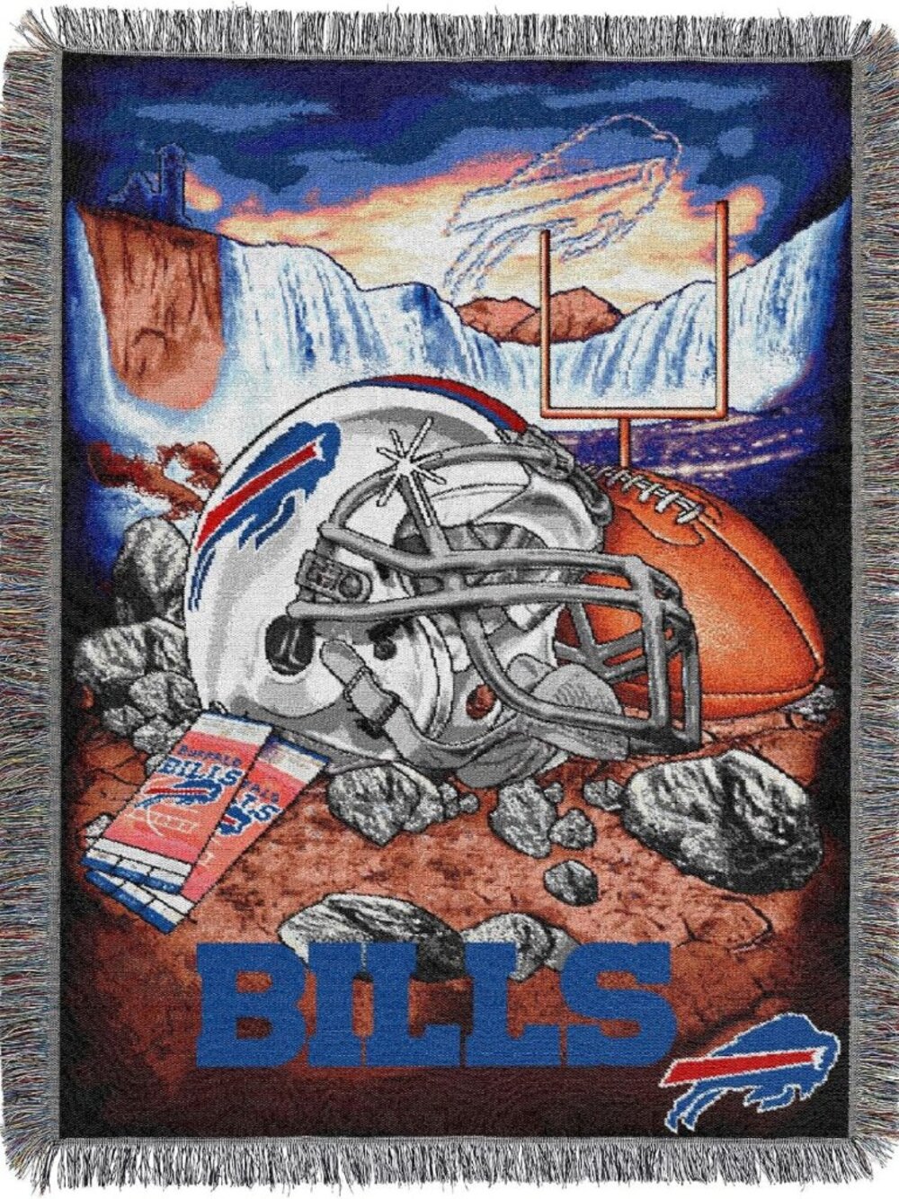 Cozy NFL Woven Tapestry Wall Hanging 48x60, Decorative Fringes, Home Decor